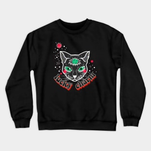 Lucky Charm Black Cat Crewneck Sweatshirt